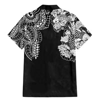 Japanese Irezumi and Hawaiian Polynesian Art Tattoo Family Matching Mermaid Dress and Hawaiian Shirt Black Color - Wonder Print Shop