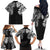 Japanese Irezumi and Hawaiian Polynesian Art Tattoo Family Matching Off The Shoulder Long Sleeve Dress and Hawaiian Shirt Black Color - Wonder Print Shop