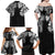 Japanese Irezumi and Hawaiian Polynesian Art Tattoo Family Matching Off Shoulder Maxi Dress and Hawaiian Shirt Black Color - Wonder Print Shop