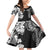 Japanese Irezumi and Hawaiian Polynesian Art Tattoo Family Matching Off Shoulder Short Dress and Hawaiian Shirt Black Color - Wonder Print Shop