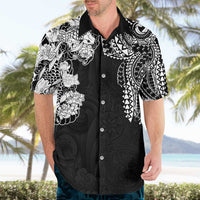 Japanese Irezumi and Hawaiian Polynesian Art Tattoo Hawaiian Shirt Black Color - Wonder Print Shop