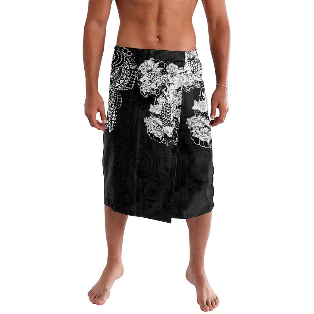 Japanese Irezumi and Hawaiian Polynesian Art Tattoo Lavalava Black Color - Wonder Print Shop