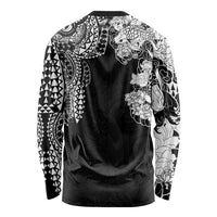 Japanese Irezumi and Hawaiian Polynesian Art Tattoo Long Sleeve Shirt Black Color - Wonder Print Shop