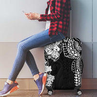 Japanese Irezumi and Hawaiian Polynesian Art Tattoo Luggage Cover Black Color - Wonder Print Shop