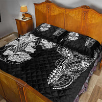 Japanese Irezumi and Hawaiian Polynesian Art Tattoo Quilt Bed Set Black Color - Wonder Print Shop