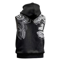 Japanese Irezumi and Hawaiian Polynesian Art Tattoo Sleeveless Zip Hoodie Black Color - Wonder Print Shop