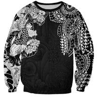 Japanese Irezumi and Hawaiian Polynesian Art Tattoo Sweatshirt Black Color - Wonder Print Shop