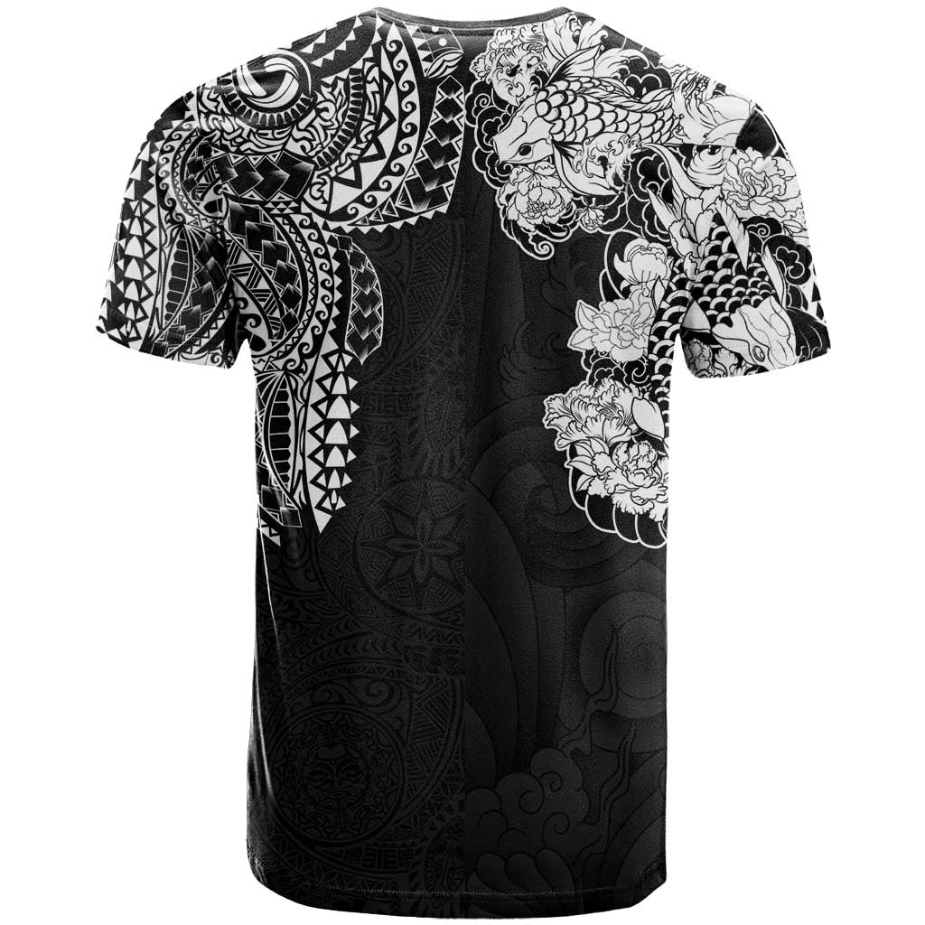 Japanese Irezumi and Hawaiian Polynesian Art Tattoo T Shirt Black Color - Wonder Print Shop