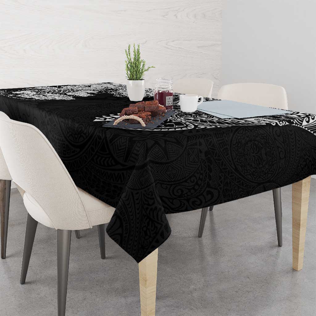 Japanese Irezumi and Hawaiian Polynesian Art Tattoo Tablecloth Black Color - Wonder Print Shop