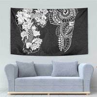 Japanese Irezumi and Hawaiian Polynesian Art Tattoo Tapestry Black Color - Wonder Print Shop