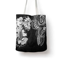 Japanese Irezumi and Hawaiian Polynesian Art Tattoo Tote Bag Black Color - Wonder Print Shop