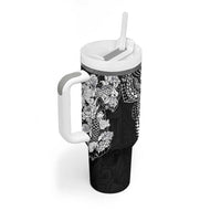 Japanese Irezumi and Hawaiian Polynesian Art Tattoo Tumbler With Handle Black Color - Wonder Print Shop