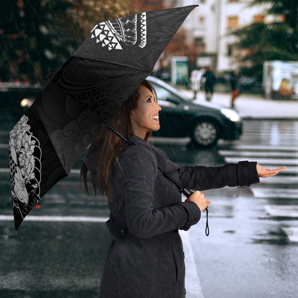 Japanese Irezumi and Hawaiian Polynesian Art Tattoo Umbrella Black Color - Wonder Print Shop