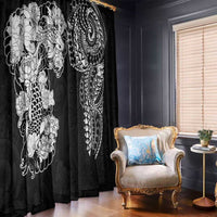 Japanese Irezumi and Hawaiian Polynesian Art Tattoo Window Curtain Black Color - Wonder Print Shop
