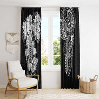 Japanese Irezumi and Hawaiian Polynesian Art Tattoo Window Curtain Black Color - Wonder Print Shop