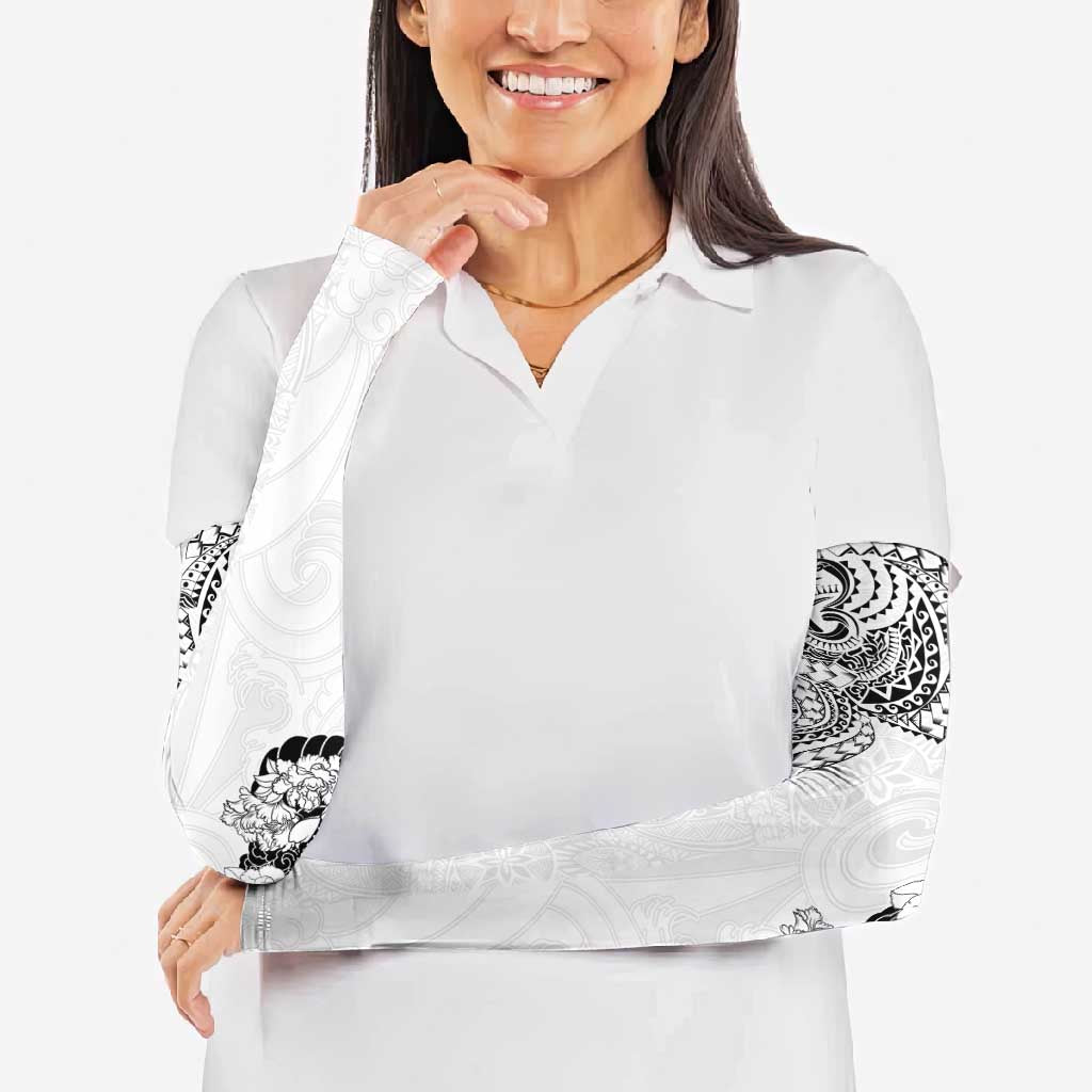 Japanese Irezumi and Hawaiian Polynesian Art Tattoo Arm Sleeves White Color - Wonder Print Shop