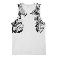 Japanese Irezumi and Hawaiian Polynesian Art Tattoo Basketball Jersey White Color - Wonder Print Shop