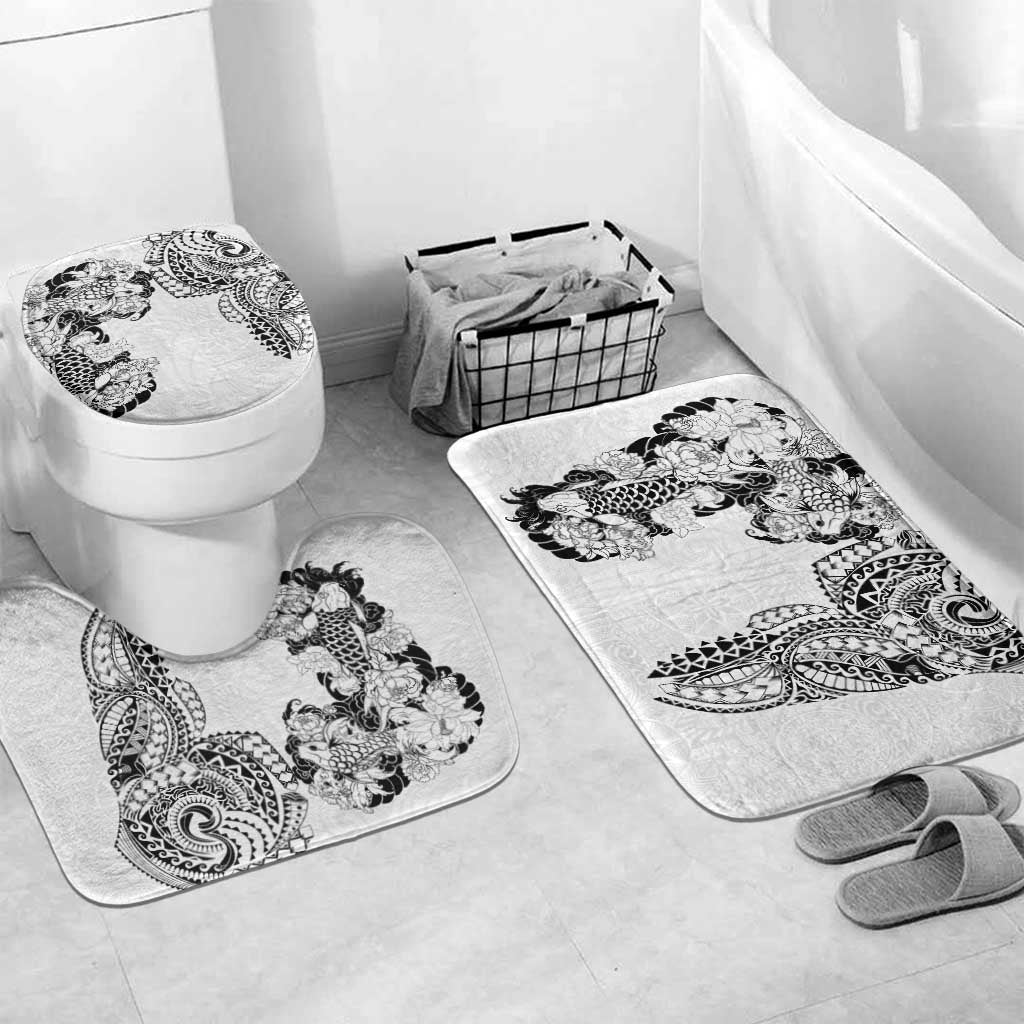 Japanese Irezumi and Hawaiian Polynesian Art Tattoo Bathroom Set White Color - Wonder Print Shop