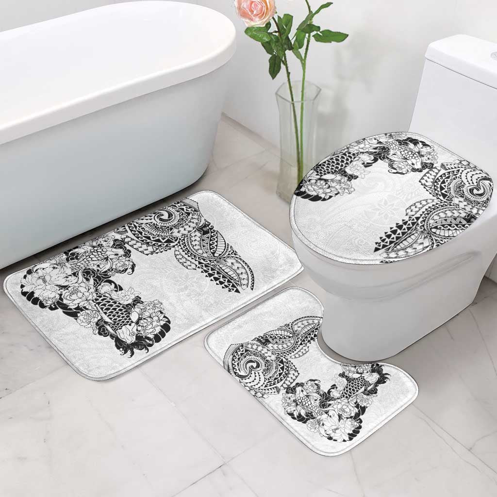 Japanese Irezumi and Hawaiian Polynesian Art Tattoo Bathroom Set White Color - Wonder Print Shop