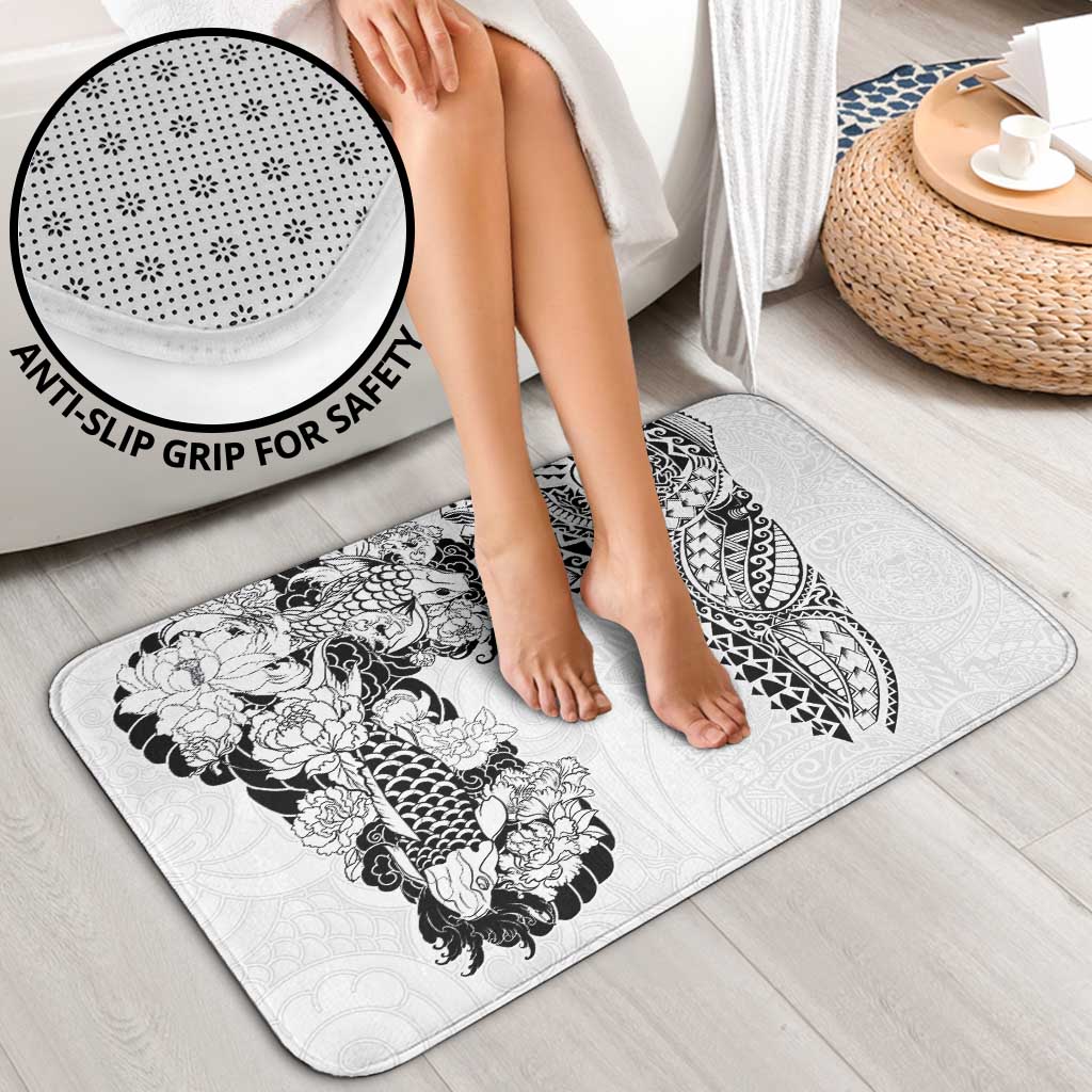 Japanese Irezumi and Hawaiian Polynesian Art Tattoo Bathroom Set White Color - Wonder Print Shop