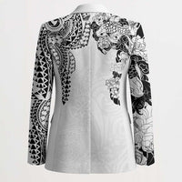 Japanese Irezumi and Hawaiian Polynesian Art Tattoo Blazer White Color - Wonder Print Shop