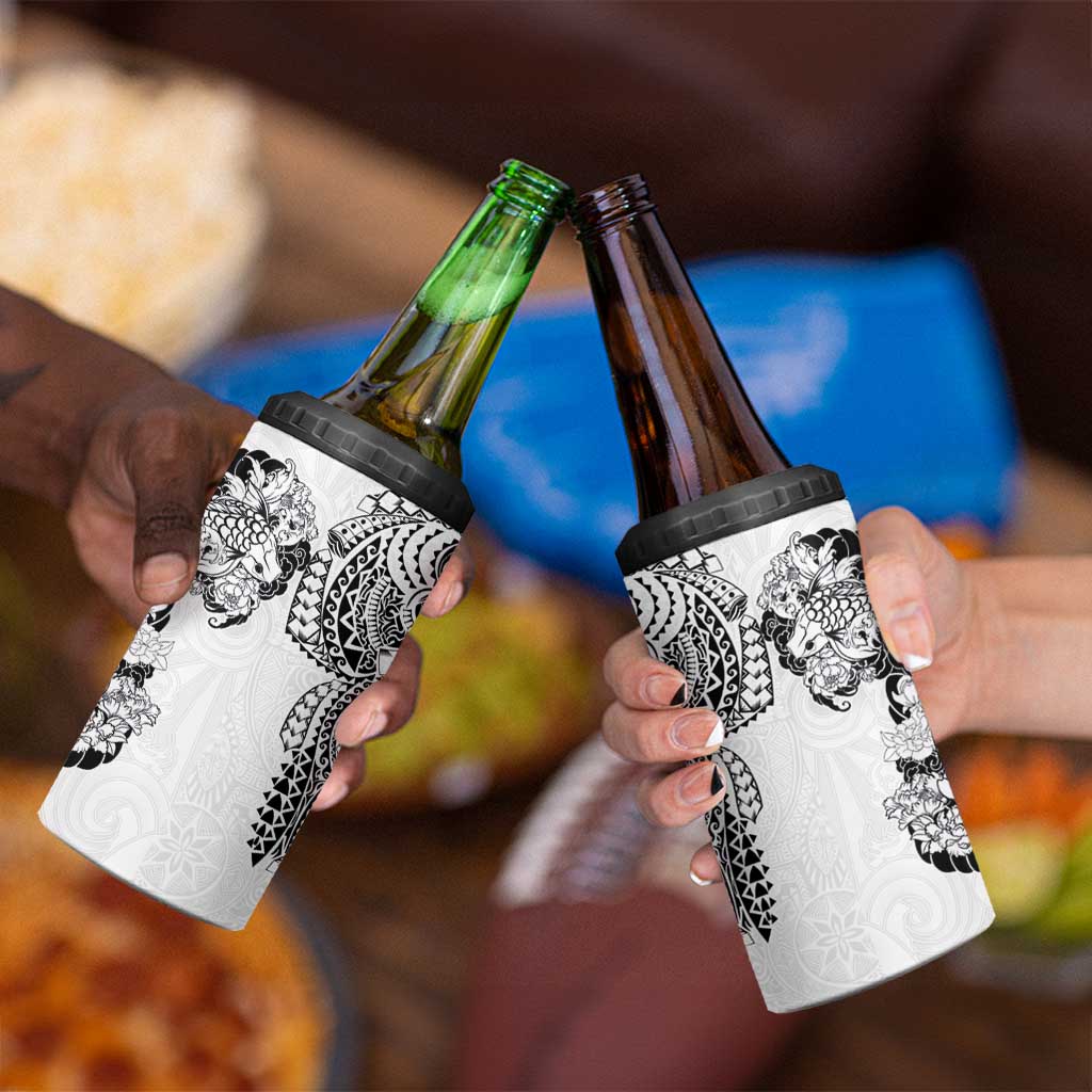 Japanese Irezumi and Hawaiian Polynesian Art Tattoo 4 in 1 Can Cooler Tumbler White Color - Wonder Print Shop