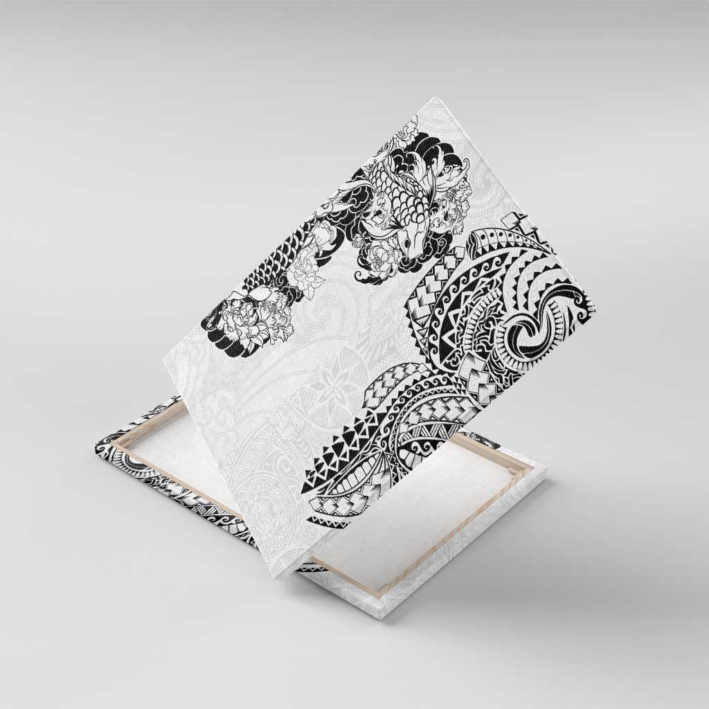 Japanese Irezumi and Hawaiian Polynesian Art Tattoo Canvas Wall Art White Color - Wonder Print Shop