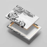 Japanese Irezumi and Hawaiian Polynesian Art Tattoo Canvas Wall Art White Color - Wonder Print Shop