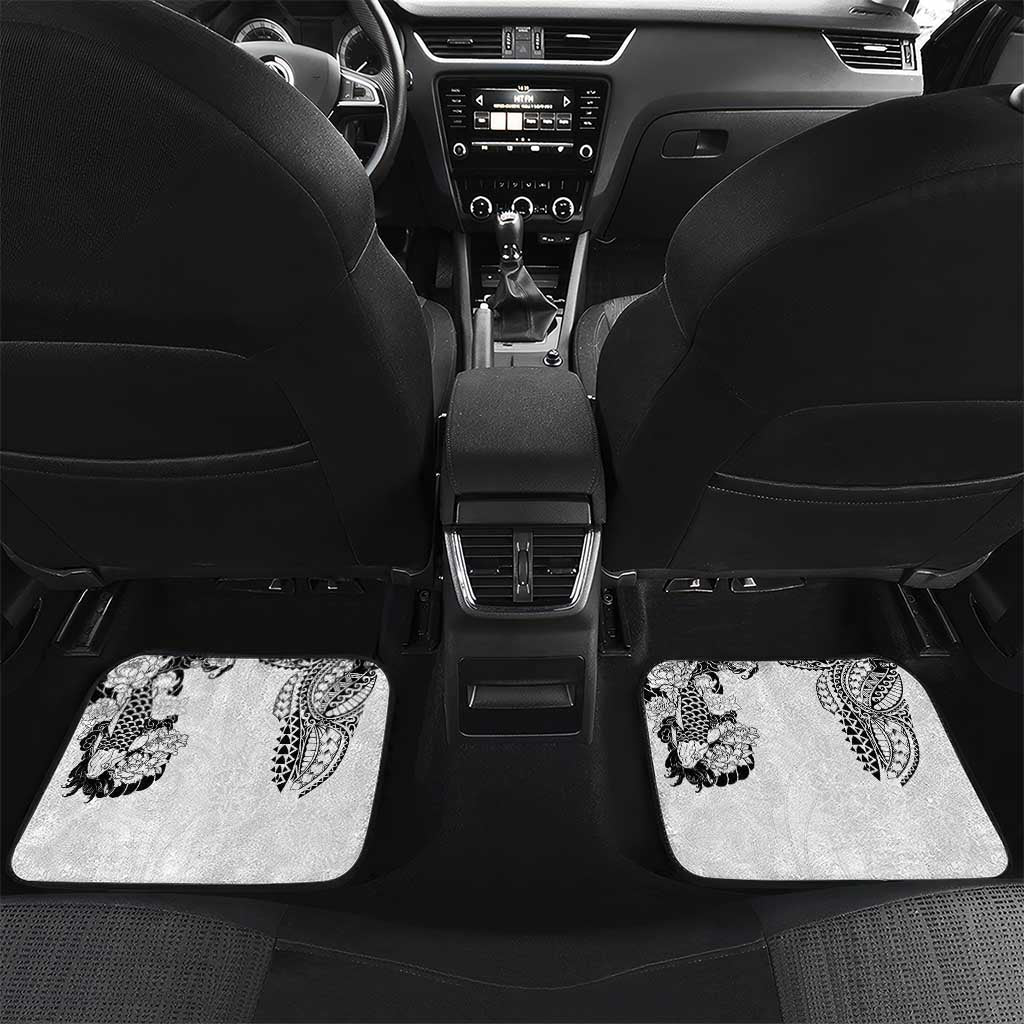 Japanese Irezumi and Hawaiian Polynesian Art Tattoo Car Mats White Color - Wonder Print Shop