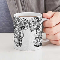 Japanese Irezumi and Hawaiian Polynesian Art Tattoo Ceramic Mug White Color - Wonder Print Shop