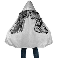 Japanese Irezumi and Hawaiian Polynesian Art Tattoo Cloak White Color - Wonder Print Shop