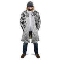 Japanese Irezumi and Hawaiian Polynesian Art Tattoo Cloak White Color - Wonder Print Shop