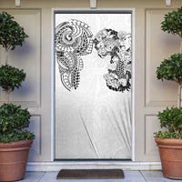 Japanese Irezumi and Hawaiian Polynesian Art Tattoo Door Cover White Color - Wonder Print Shop