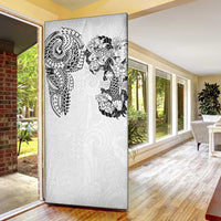 Japanese Irezumi and Hawaiian Polynesian Art Tattoo Door Cover White Color - Wonder Print Shop