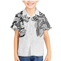 Japanese Irezumi and Hawaiian Polynesian Art Tattoo Family Matching Mermaid Dress and Hawaiian Shirt White Color - Wonder Print Shop