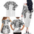 Japanese Irezumi and Hawaiian Polynesian Art Tattoo Family Matching Off The Shoulder Long Sleeve Dress and Hawaiian Shirt White Color - Wonder Print Shop