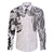 Japanese Irezumi and Hawaiian Polynesian Art Tattoo Family Matching Off The Shoulder Long Sleeve Dress and Hawaiian Shirt White Color - Wonder Print Shop