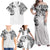 Japanese Irezumi and Hawaiian Polynesian Art Tattoo Family Matching Off Shoulder Maxi Dress and Hawaiian Shirt White Color - Wonder Print Shop