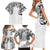 Japanese Irezumi and Hawaiian Polynesian Art Tattoo Family Matching Short Sleeve Bodycon Dress and Hawaiian Shirt White Color - Wonder Print Shop