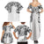 Japanese Irezumi and Hawaiian Polynesian Art Tattoo Family Matching Summer Maxi Dress and Hawaiian Shirt White Color - Wonder Print Shop