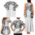 Japanese Irezumi and Hawaiian Polynesian Art Tattoo Family Matching Tank Maxi Dress and Hawaiian Shirt White Color - Wonder Print Shop