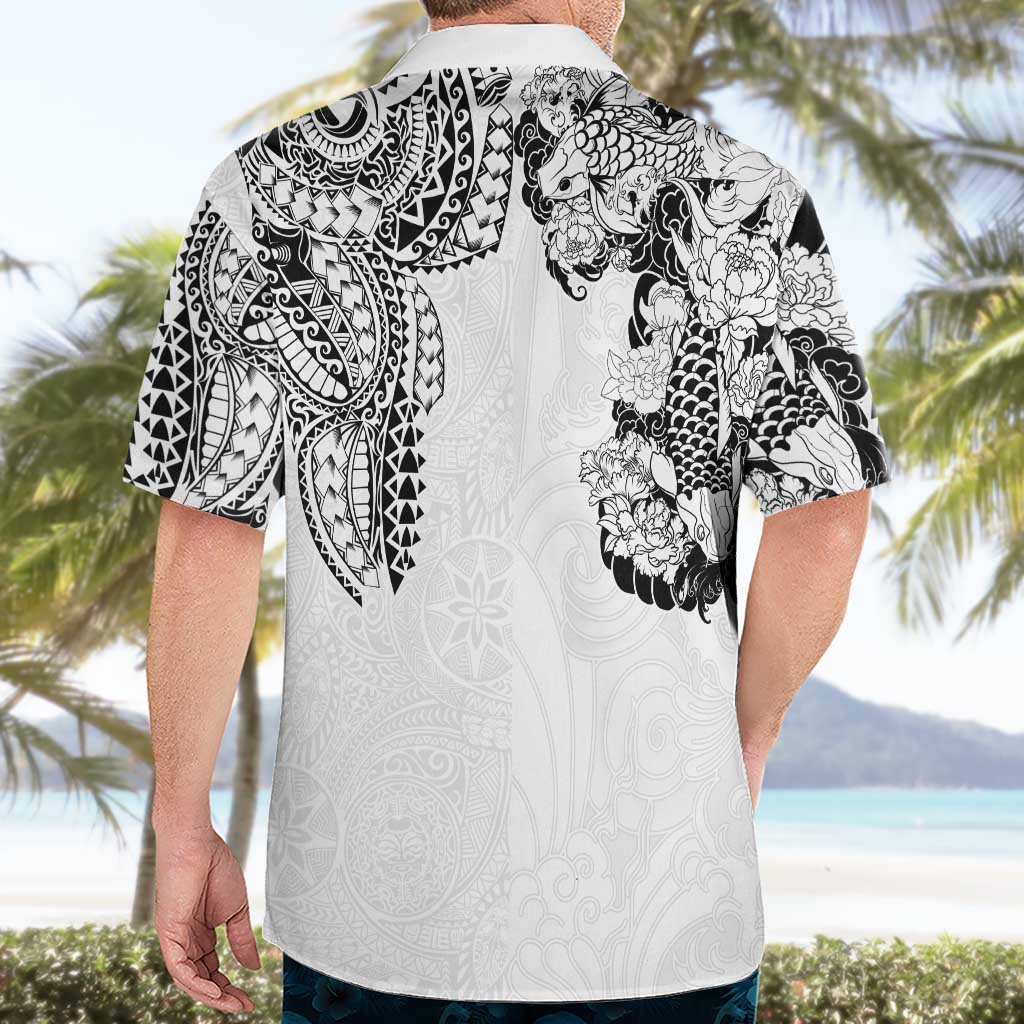Japanese Irezumi and Hawaiian Polynesian Art Tattoo Hawaiian Shirt White Color - Wonder Print Shop
