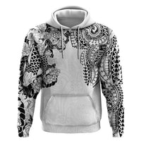 Japanese Irezumi and Hawaiian Polynesian Art Tattoo Hoodie White Color - Wonder Print Shop