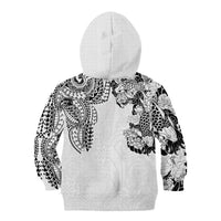 Japanese Irezumi and Hawaiian Polynesian Art Tattoo Kid Hoodie White Color - Wonder Print Shop