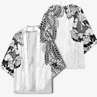 Japanese Irezumi and Hawaiian Polynesian Art Tattoo Kimono White Color - Wonder Print Shop