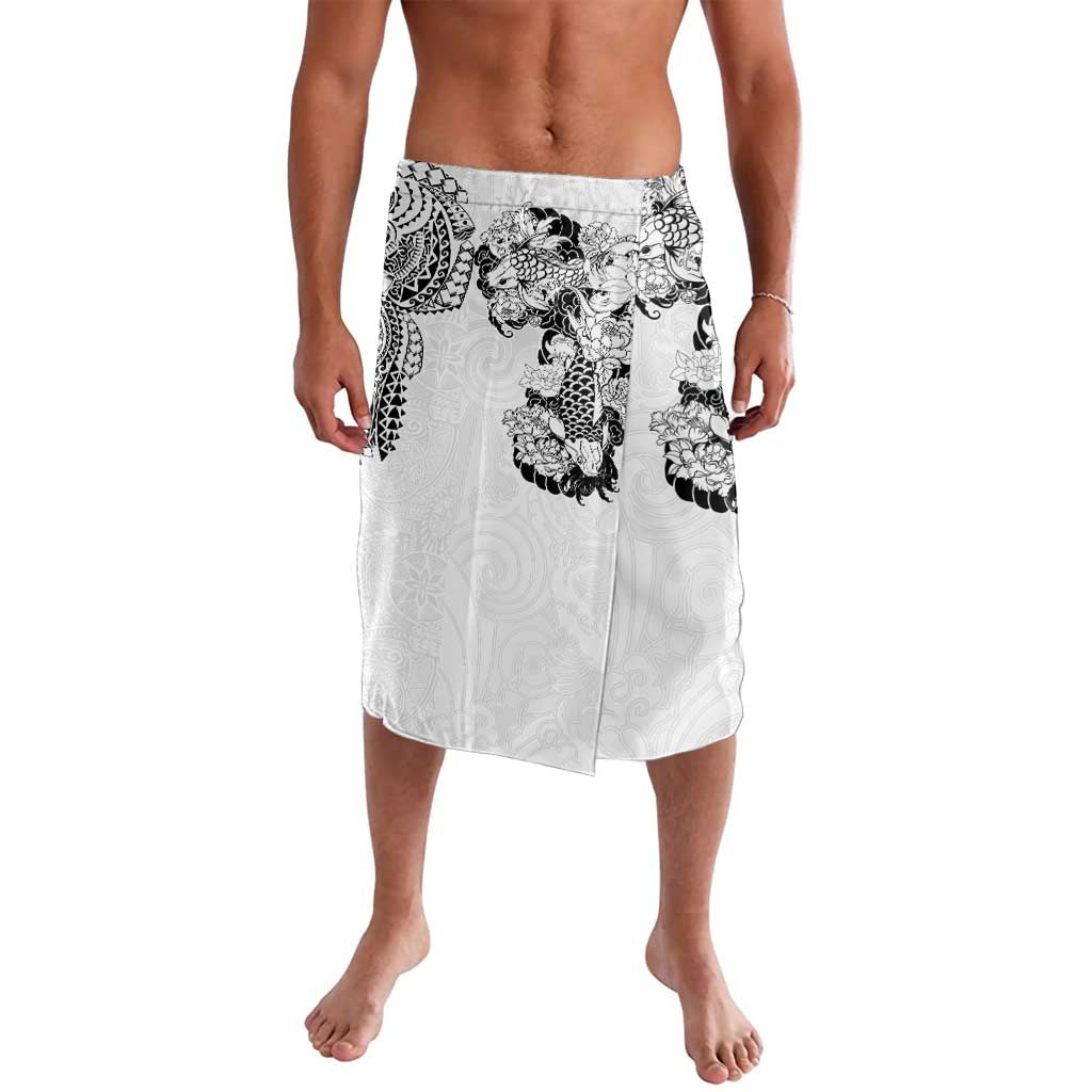 Japanese Irezumi and Hawaiian Polynesian Art Tattoo Lavalava White Color - Wonder Print Shop