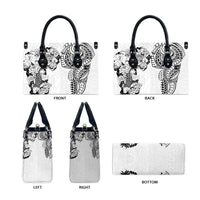 Japanese Irezumi and Hawaiian Polynesian Art Tattoo Leather Bag White Color - Wonder Print Shop