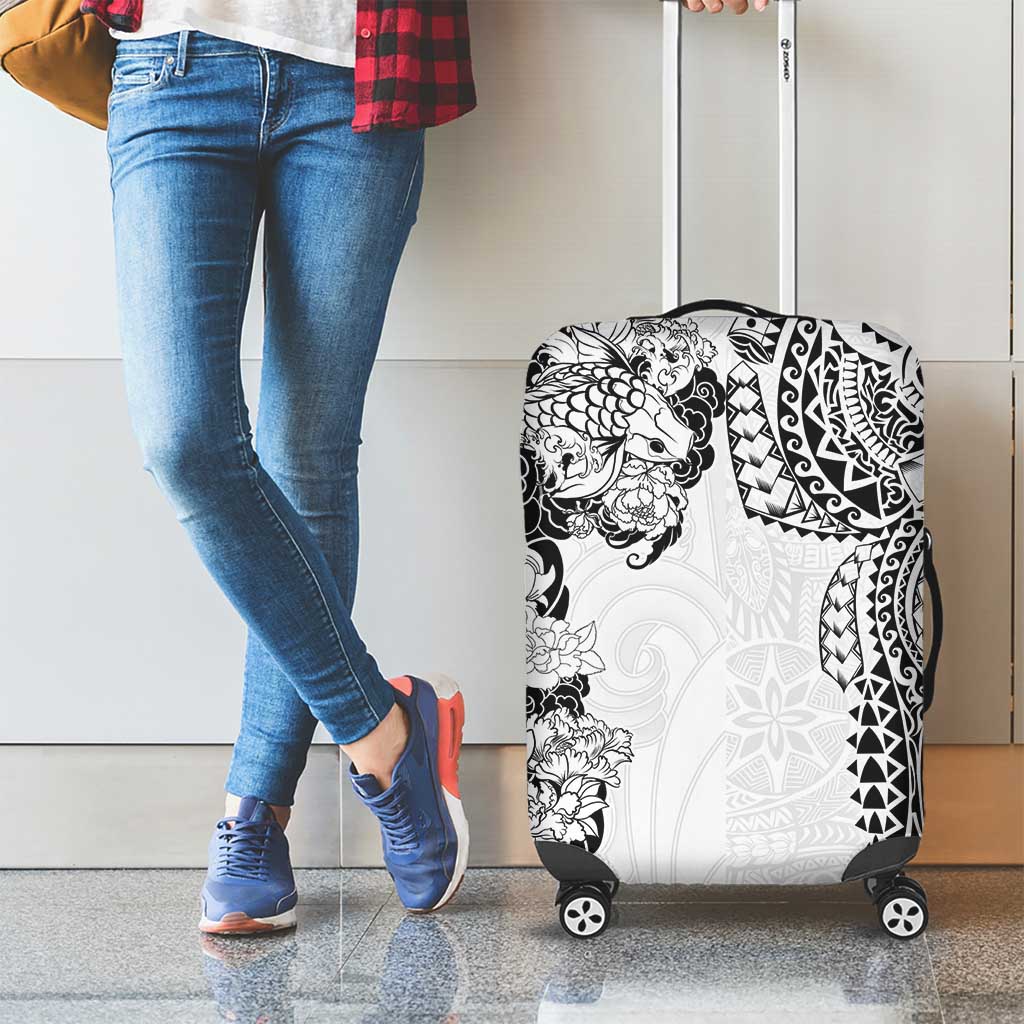 Japanese Irezumi and Hawaiian Polynesian Art Tattoo Luggage Cover White Color - Wonder Print Shop