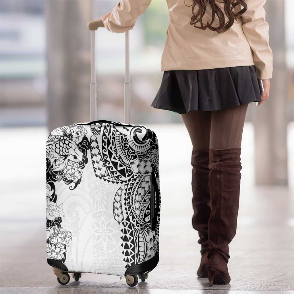 Japanese Irezumi and Hawaiian Polynesian Art Tattoo Luggage Cover White Color - Wonder Print Shop
