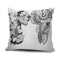 Japanese Irezumi and Hawaiian Polynesian Art Tattoo Pillow Cover White Color - Wonder Print Shop